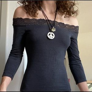 off the shoulder one piece top